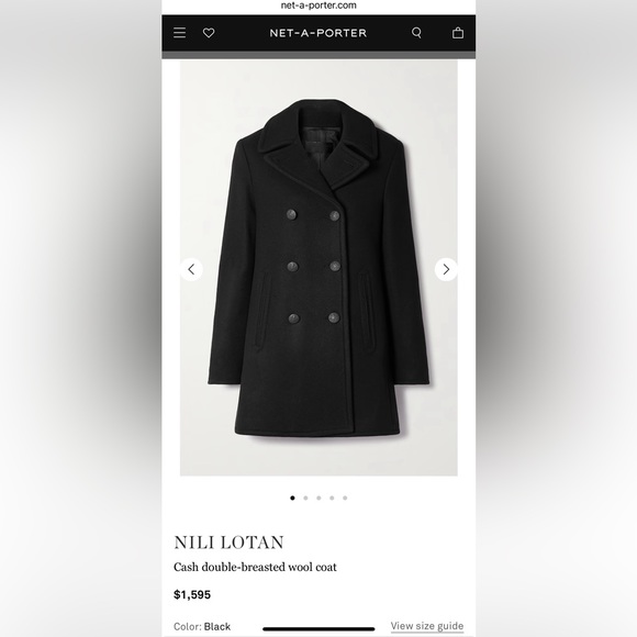 Nili Lotan Cash Peacoat in Black Size XS $1595 NWOT - Picture 2 of 13